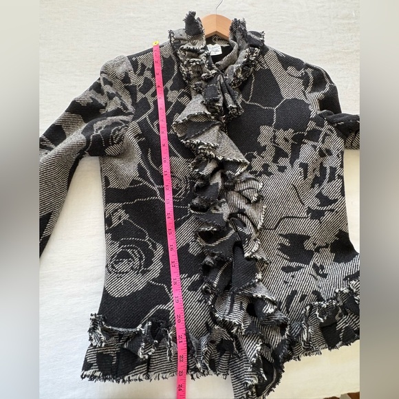 Diane Von Furstenberg Black and White Textured Blazer Jacket - Picture 6 of 8